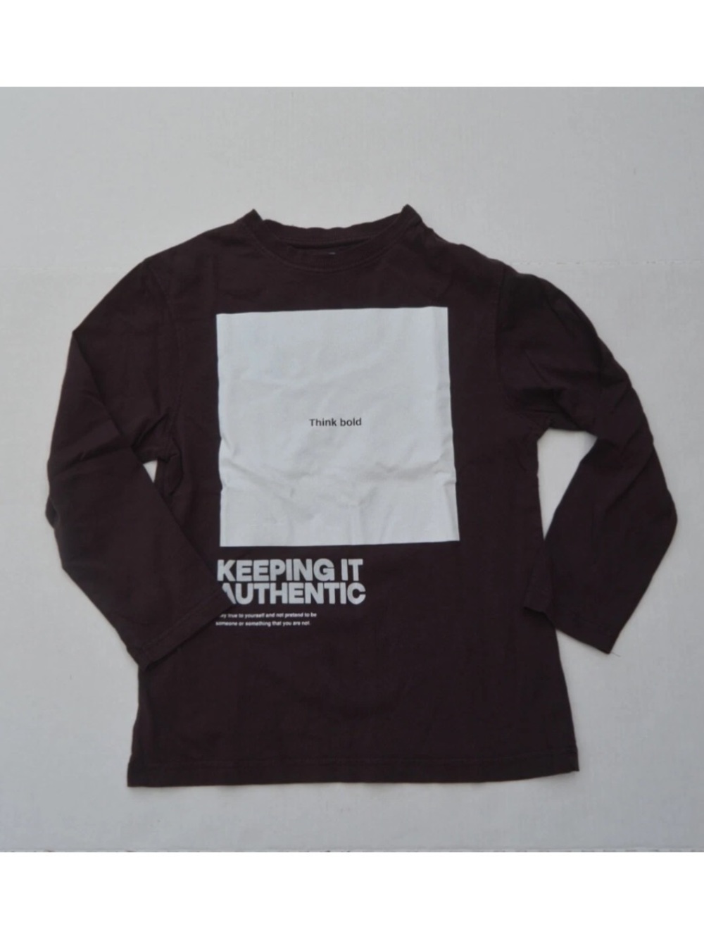 Zara Boys 9-10 Brown Graphic Print Long Sleeve T-Shirt